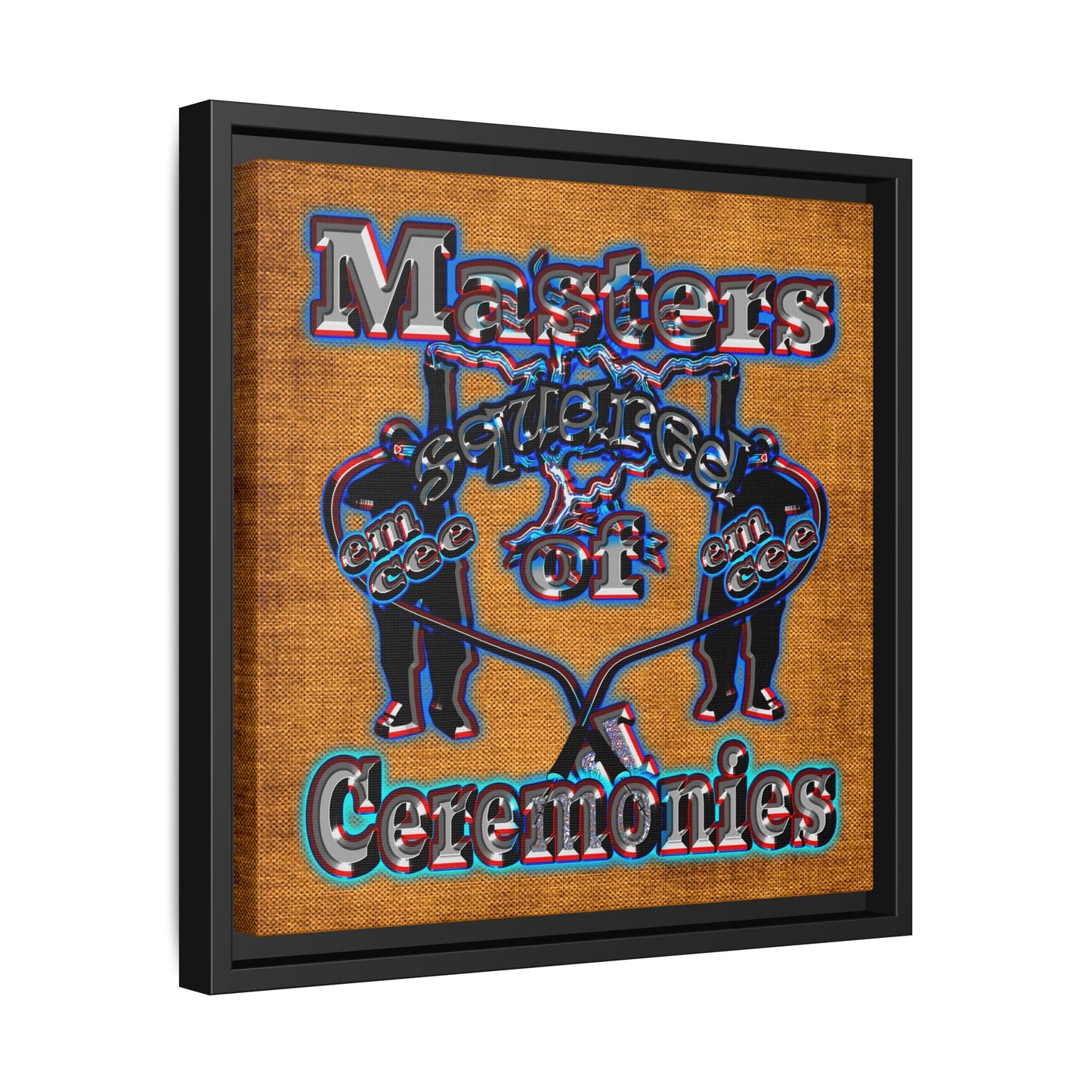 em cee squared - framed canvas art (brown papyrus)