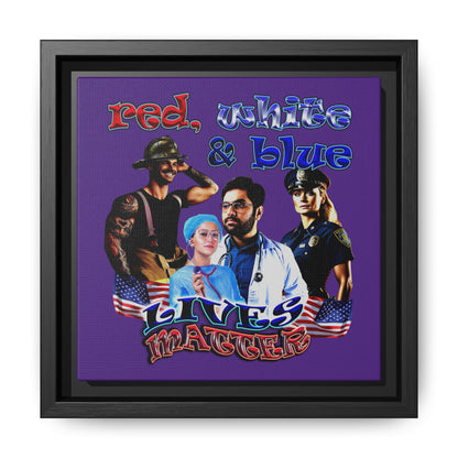 rw&b lives matter - framed canvas art (purple)