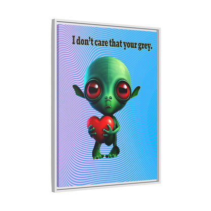I don't care that your grey - framed canvas art (light blue-purple wave)