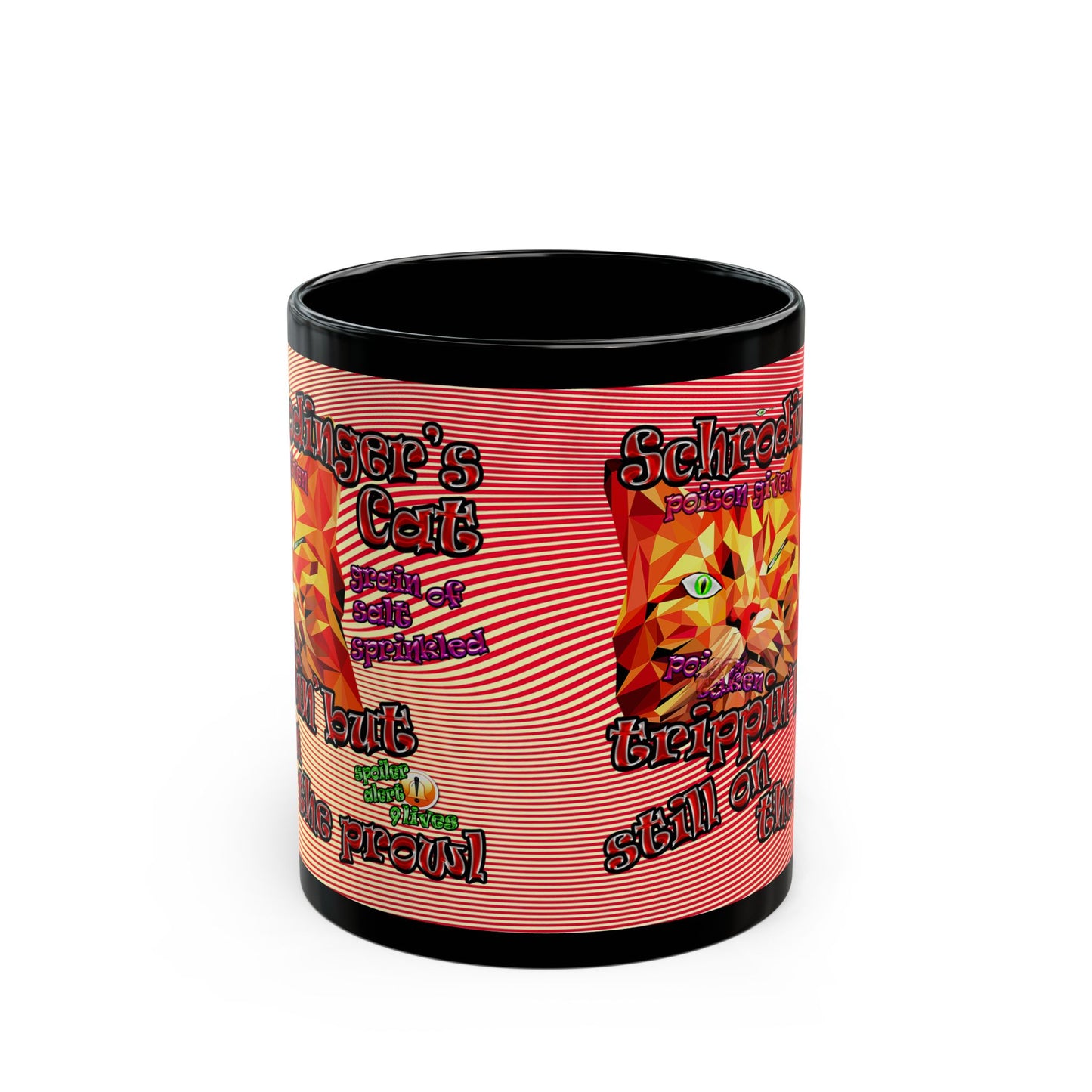 schrodinger's cat - Black Mug (yellow-orange wave)