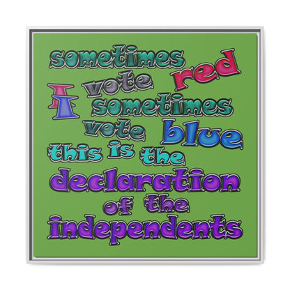 declaration of the independents - framed canvas art (green)