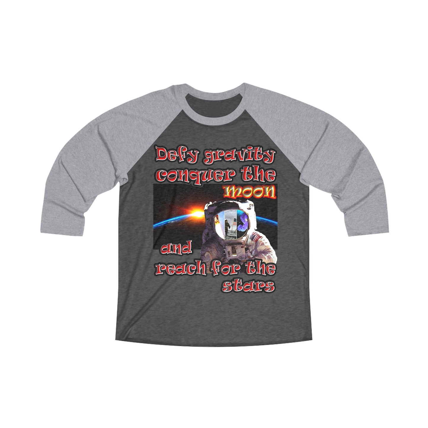 defy conquer reach - Unisex Tri-Blend 3\4 Raglan Tee