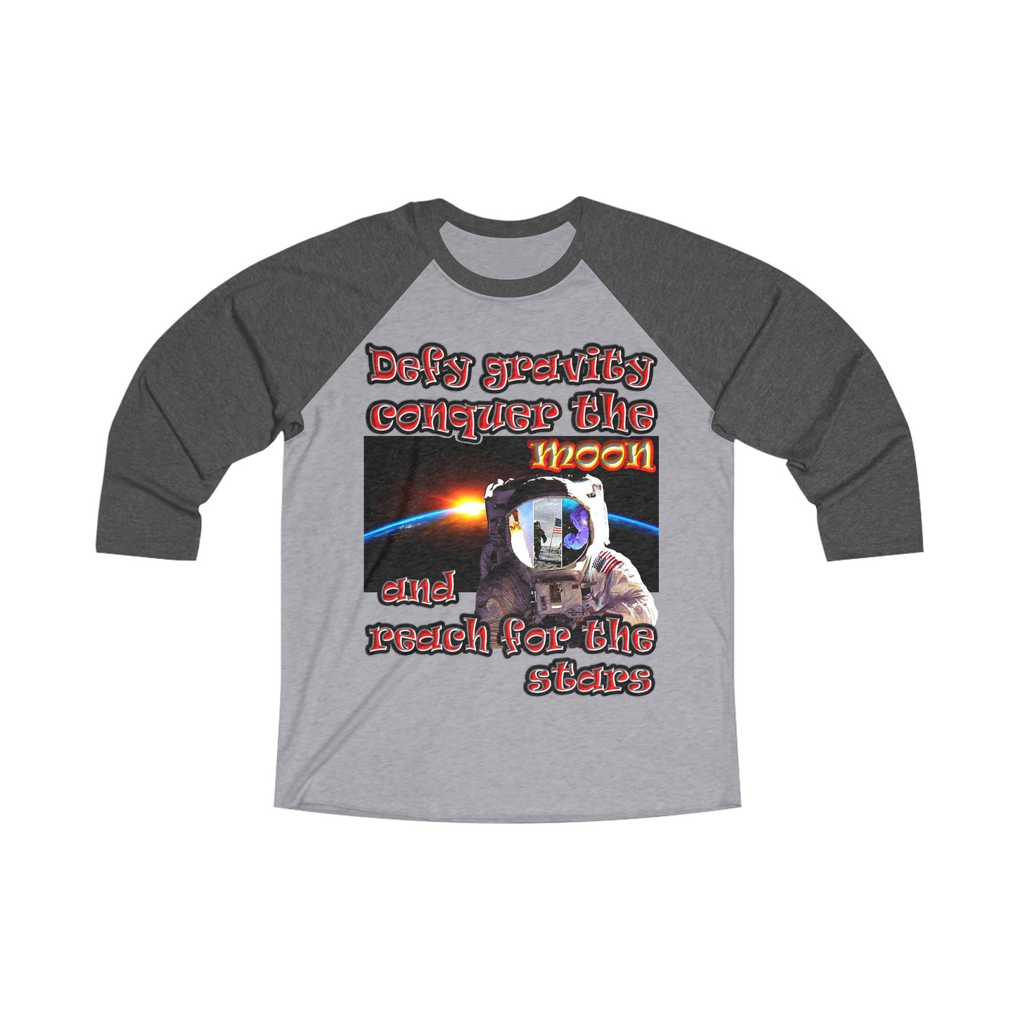 defy conquer reach - Unisex Tri-Blend 3\4 Raglan Tee