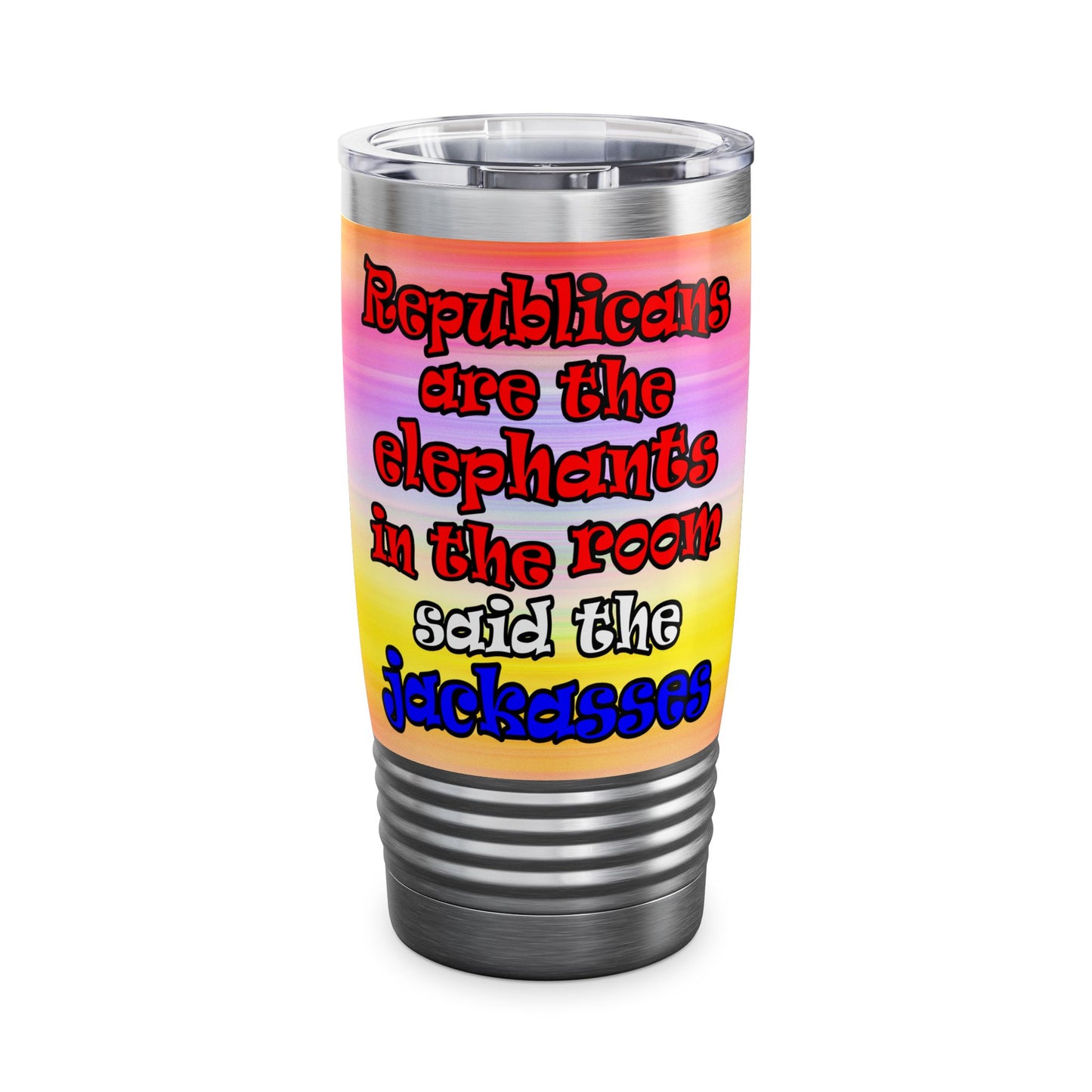 donkeys and elephants - Ringneck Tumbler, 20oz (color blur)