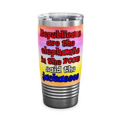 donkeys and elephants - Ringneck Tumbler, 20oz (color blur)