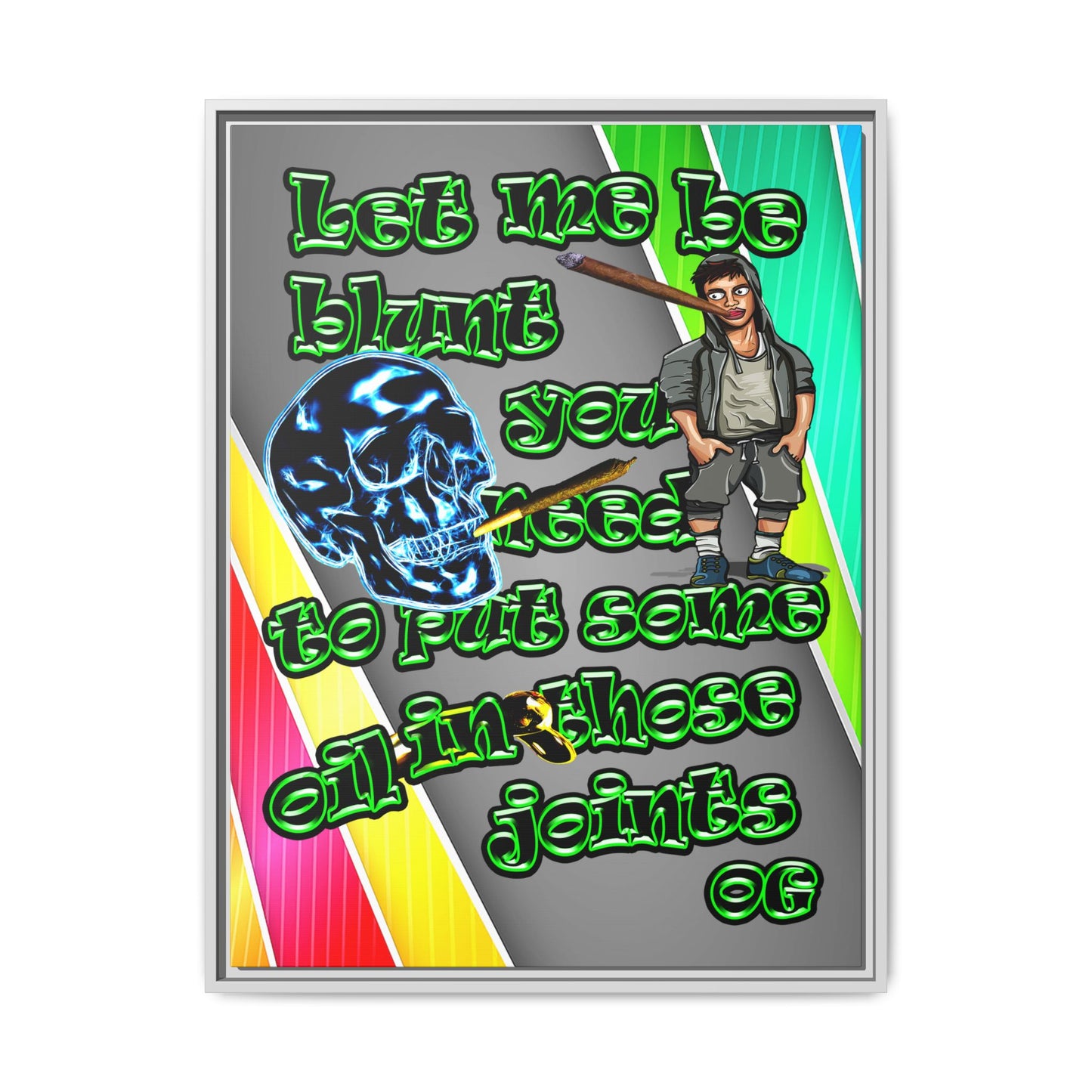 og - framed canvas art (rainbow split)