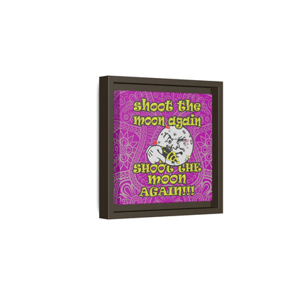 shoot the moon again - framed canvas art (pink swirl)