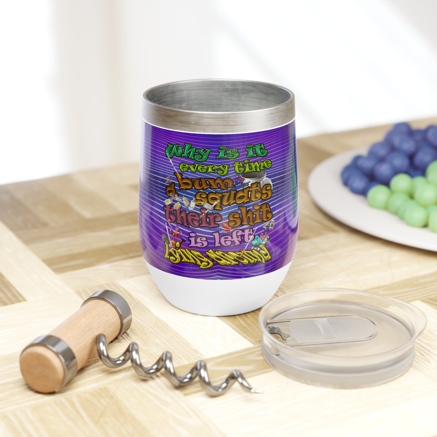 the bum's shit - Chill Wine Tumbler (purple wave)
