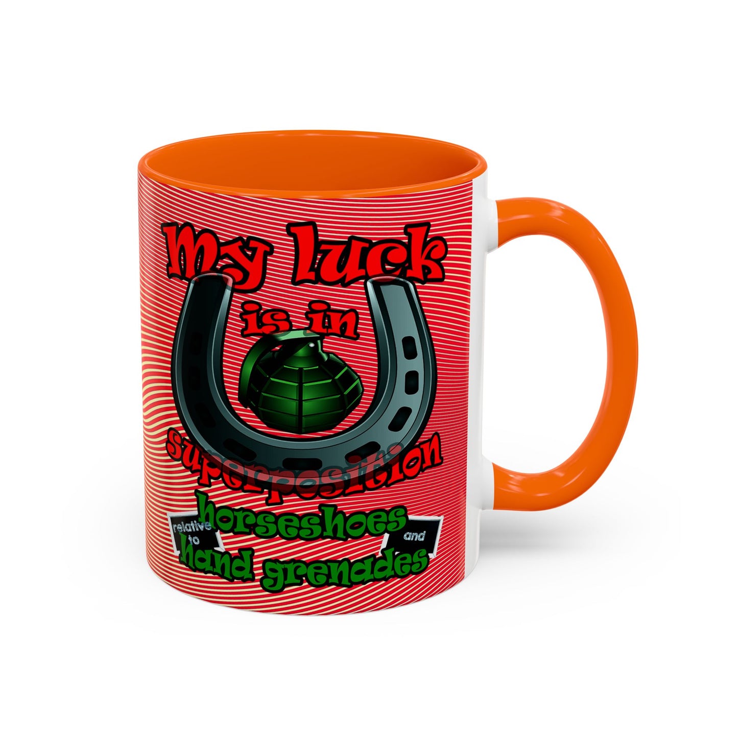 my luck - Accent Mug (yellow-orange wave)