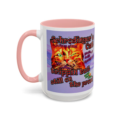 schrodinger's cat - Accent Mug (light blue-pink wave)