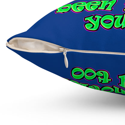 noticed you noticing - Spun Polyester Square Pillow - (dark blue)