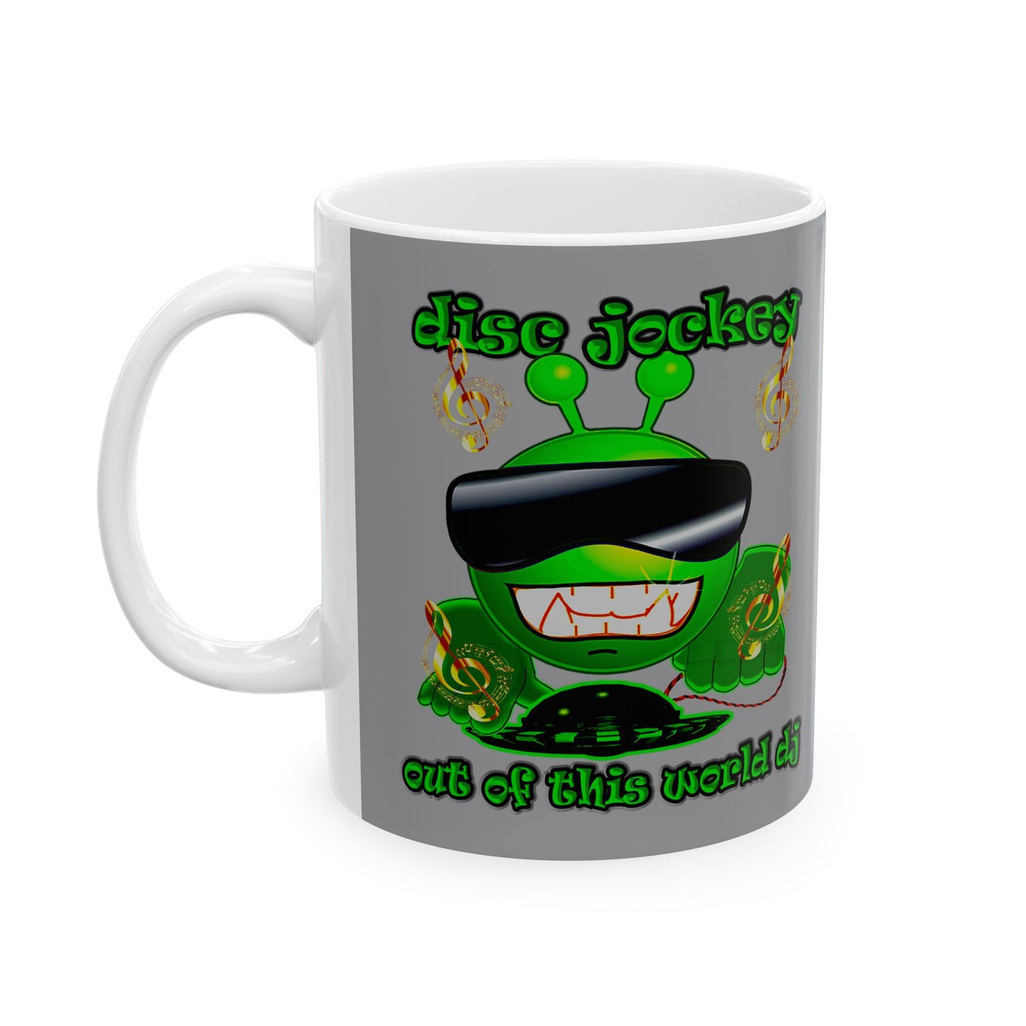 disc jockey - White Mug (grey)