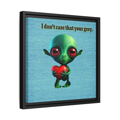 I don't care that your grey - framed canvas art (faded blue)