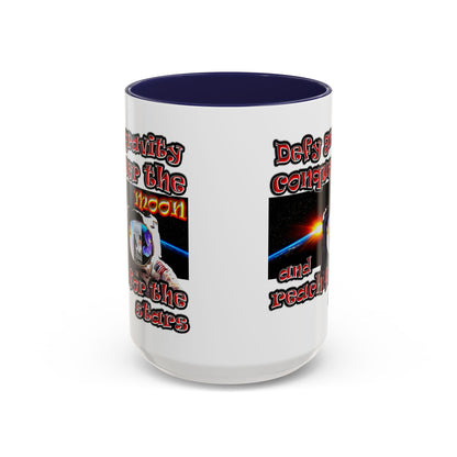 defy conquer reach - Accent Mug (white)