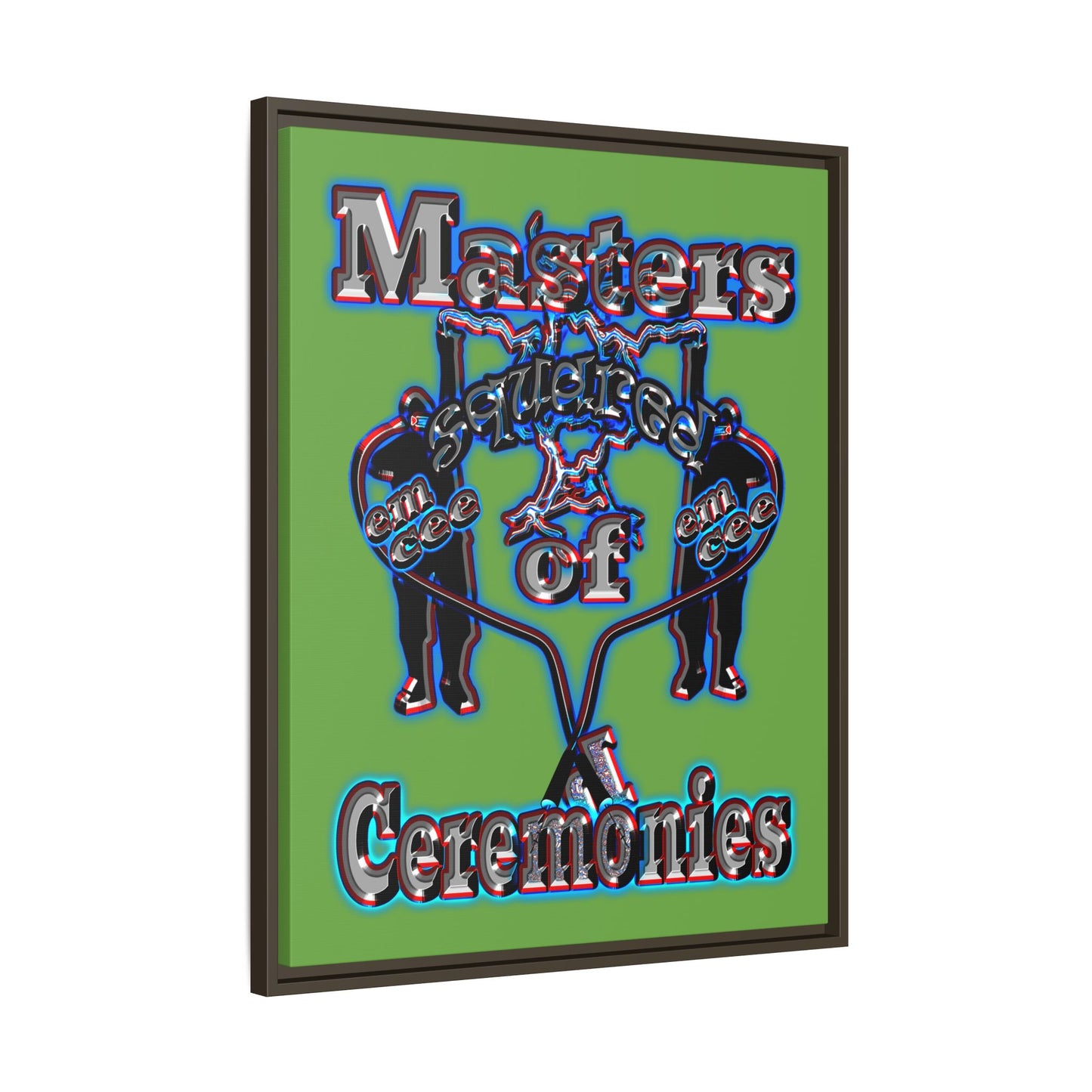 em cee squared - framed canvas art (green)
