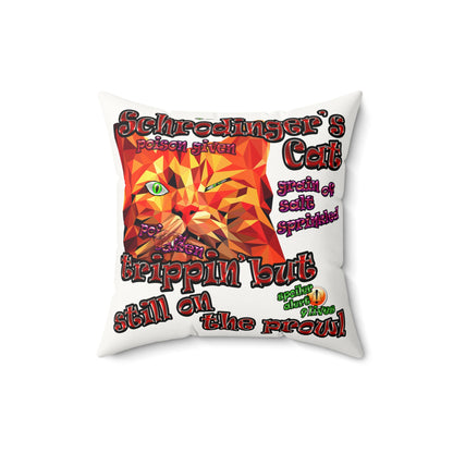 schrodinger's cat - Faux Suede Square Pillow - (white)