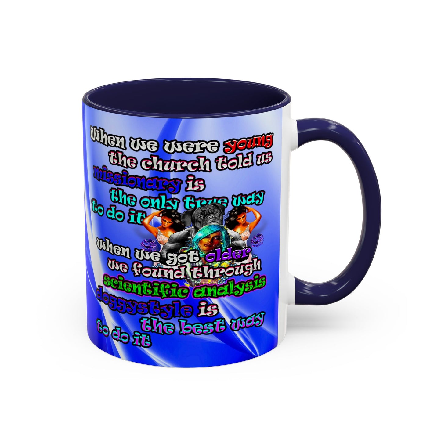 doggystyle - Accent Mug (blue-white wave)