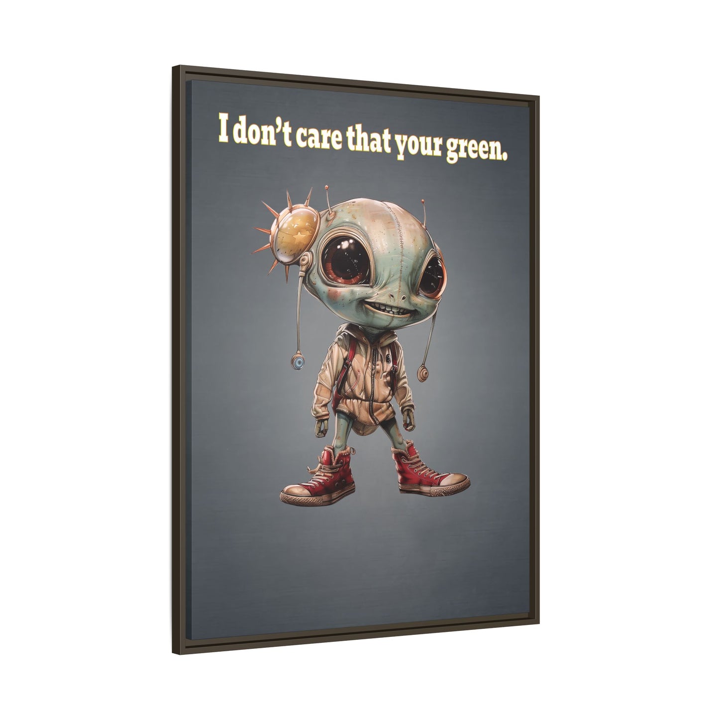 I don't care that your green - framed canvas art (grey-light grey)