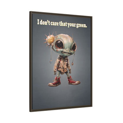 I don't care that your green - framed canvas art (grey-light grey)