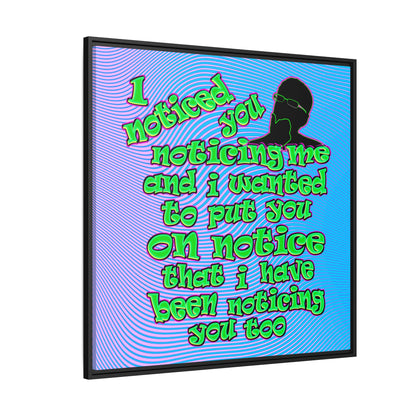 noticed you noticing - framed canvas art (light blue-purple wave)