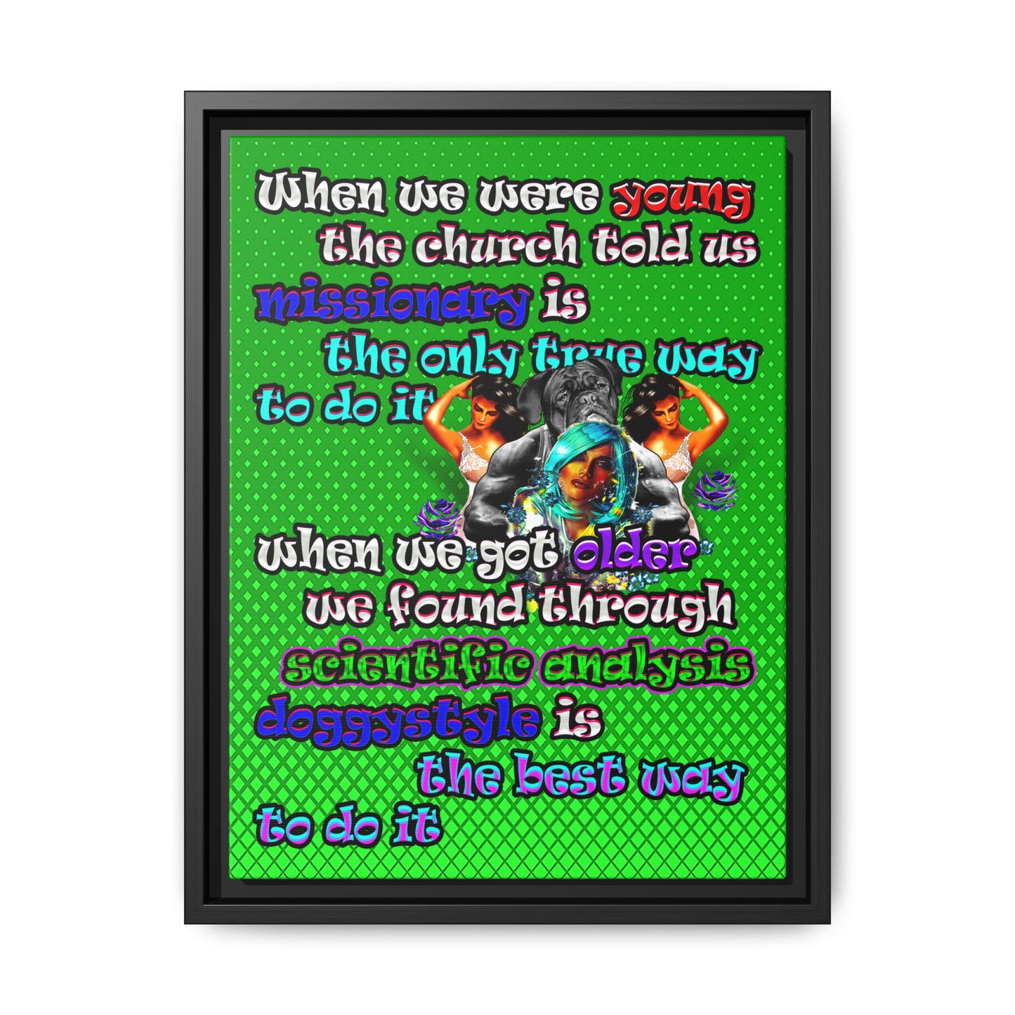 doggystyle - framed canvas art (logo green)