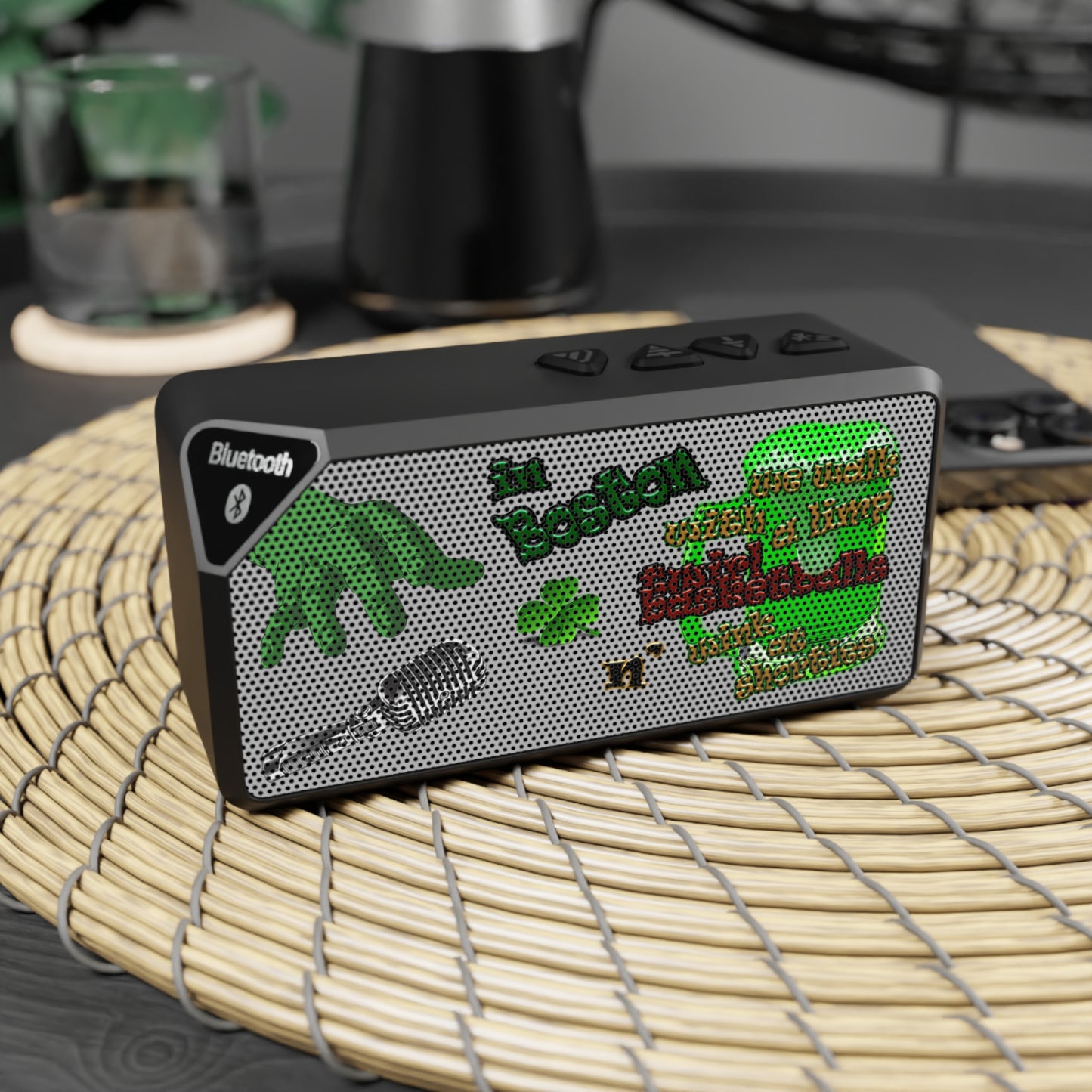 celtics logo - Jabba Bluetooth Speaker (light grey)