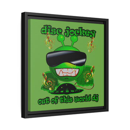 disc jockey - framed canvas art (green)