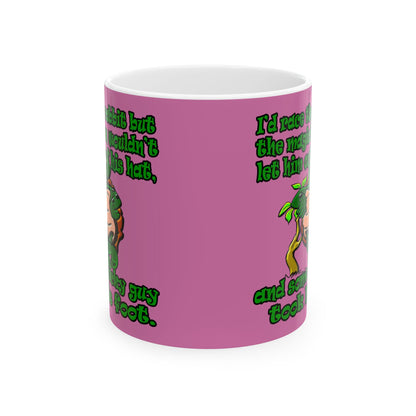 turtle race - White Mug (light pink)