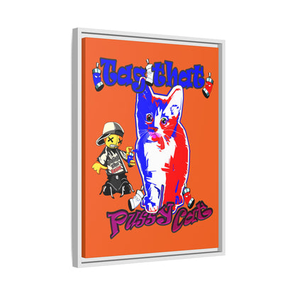 tag that - framed canvas art (orange)