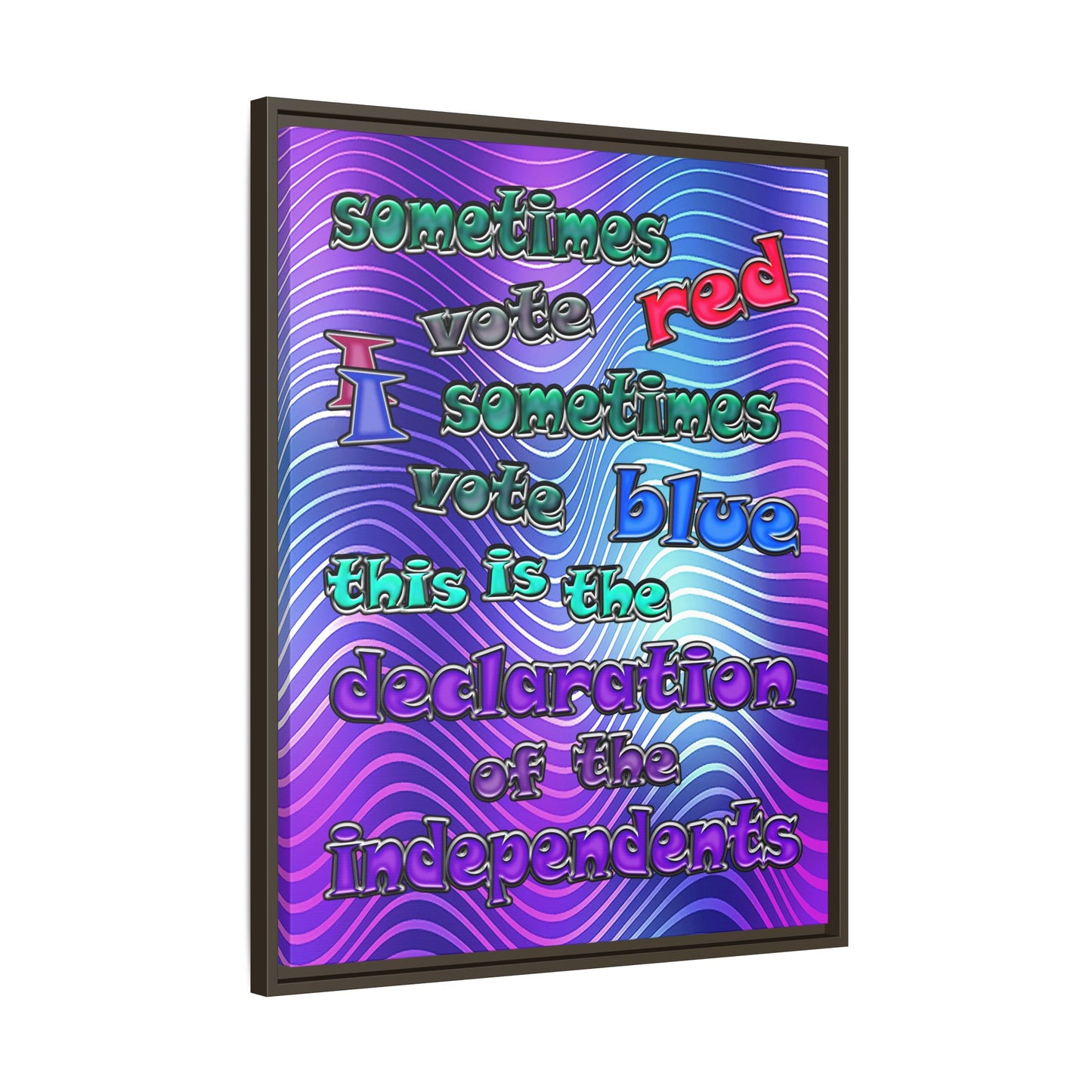 declaration of the independents - framed canvas art (purple wave)