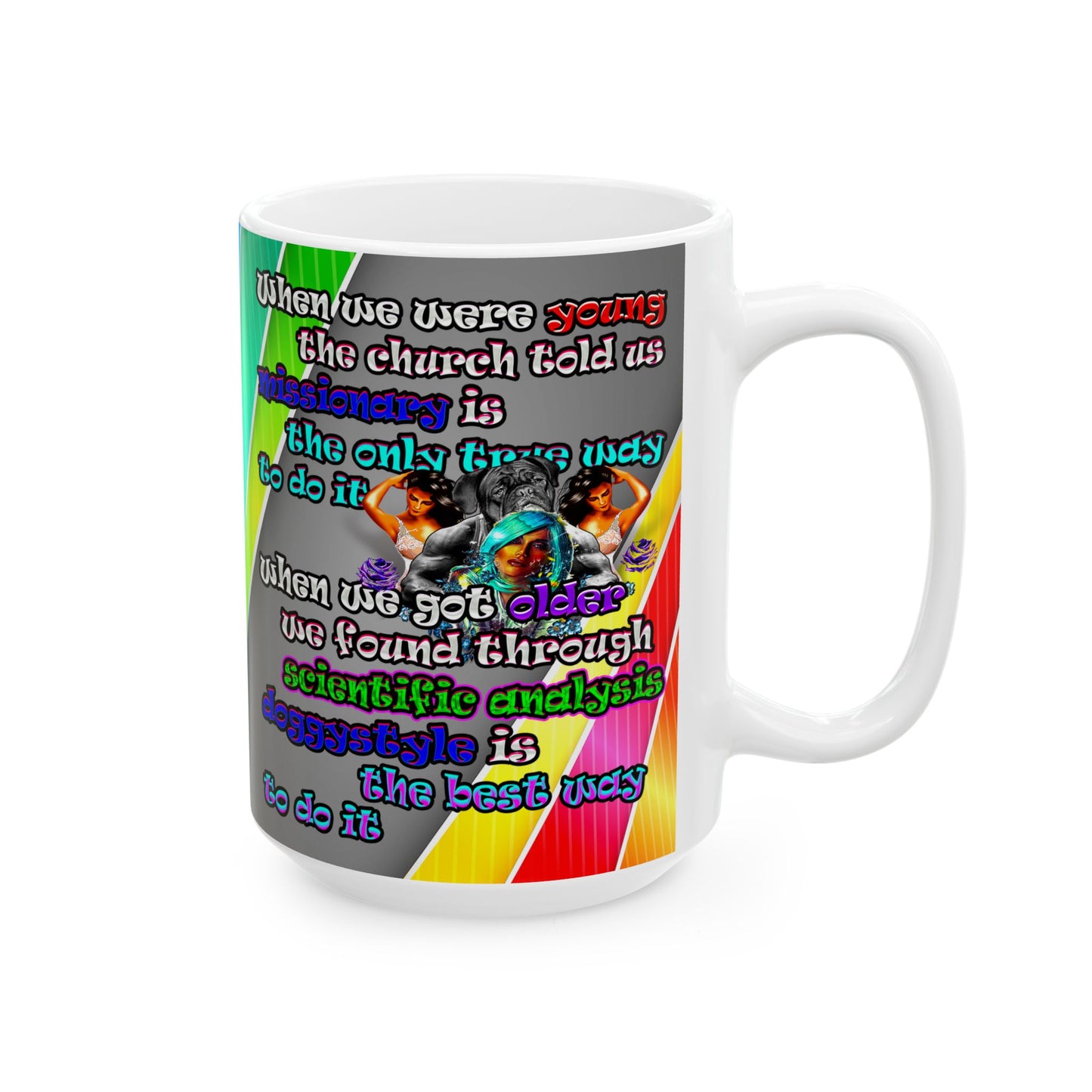doggystyle - White Mug (rainbow split)