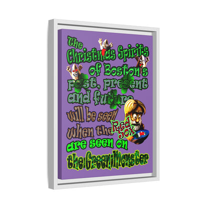 christmas spirits of boston - framed canvas art (light purple)