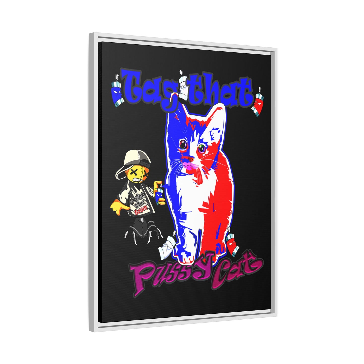 tag that - framed canvas art (black)