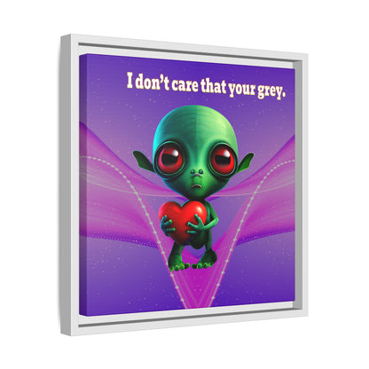 I don't care that your grey - framed canvas art (purple-pink wave)