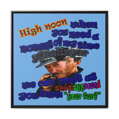 high noon - framed canvas art (light blue)