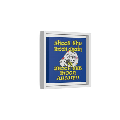 shoot the moon again - framed canvas art (dark blue)