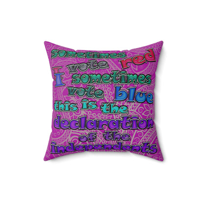 declaration of the independents - Spun Polyester Square Pillow - (pink swirl)
