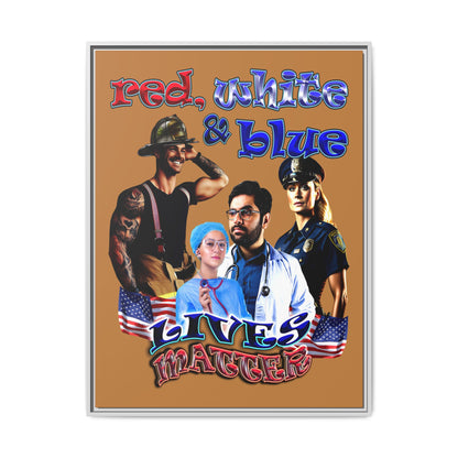 rw&b lives matter - framed canvas art (light brown)