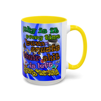 the bum's shit - Accent Mug (blue-white wave)