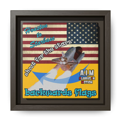 shoot for the stars - framed canvas art (yellow)