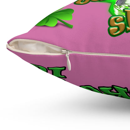 celtics logo - Spun Polyester Square Pillow - (light pink)