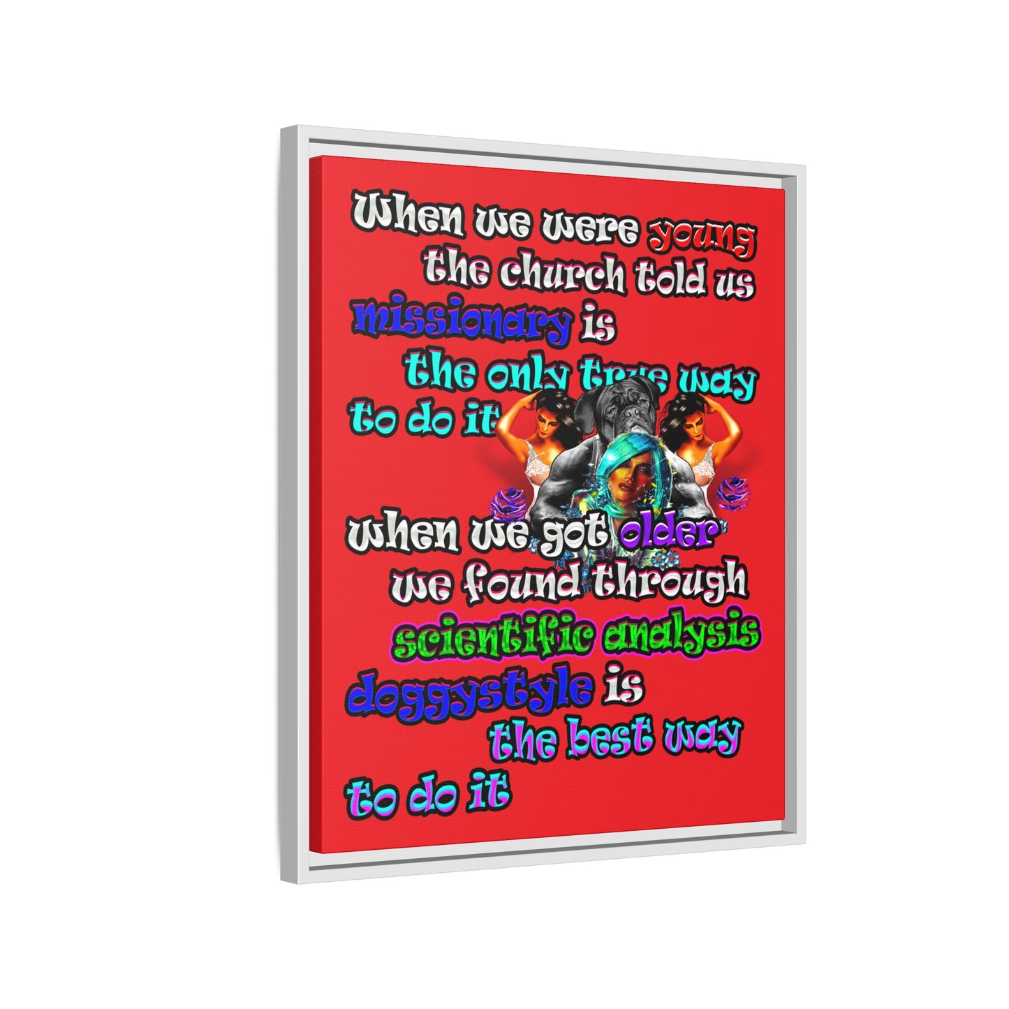 doggystyle - framed canvas art (red)