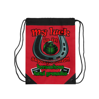 my luck - Drawstring Bag (dark red)