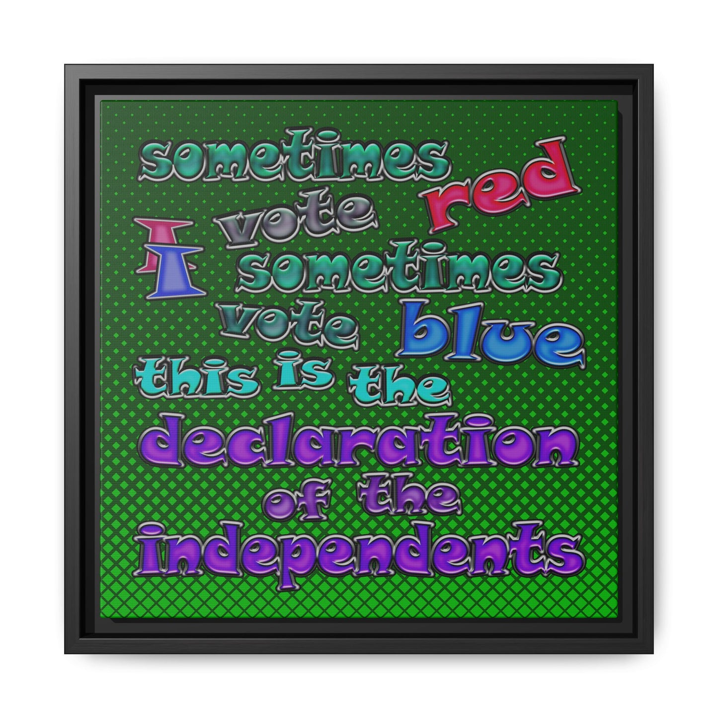 declaration of the independents - framed canvas art (logo green)
