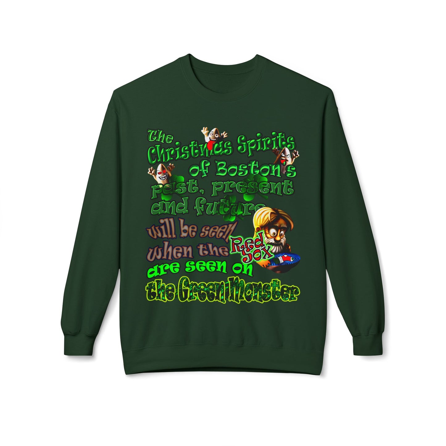 christmas spirits of boston - Unisex Midweight Softstyle Fleece Crewneck Sweatshirt
