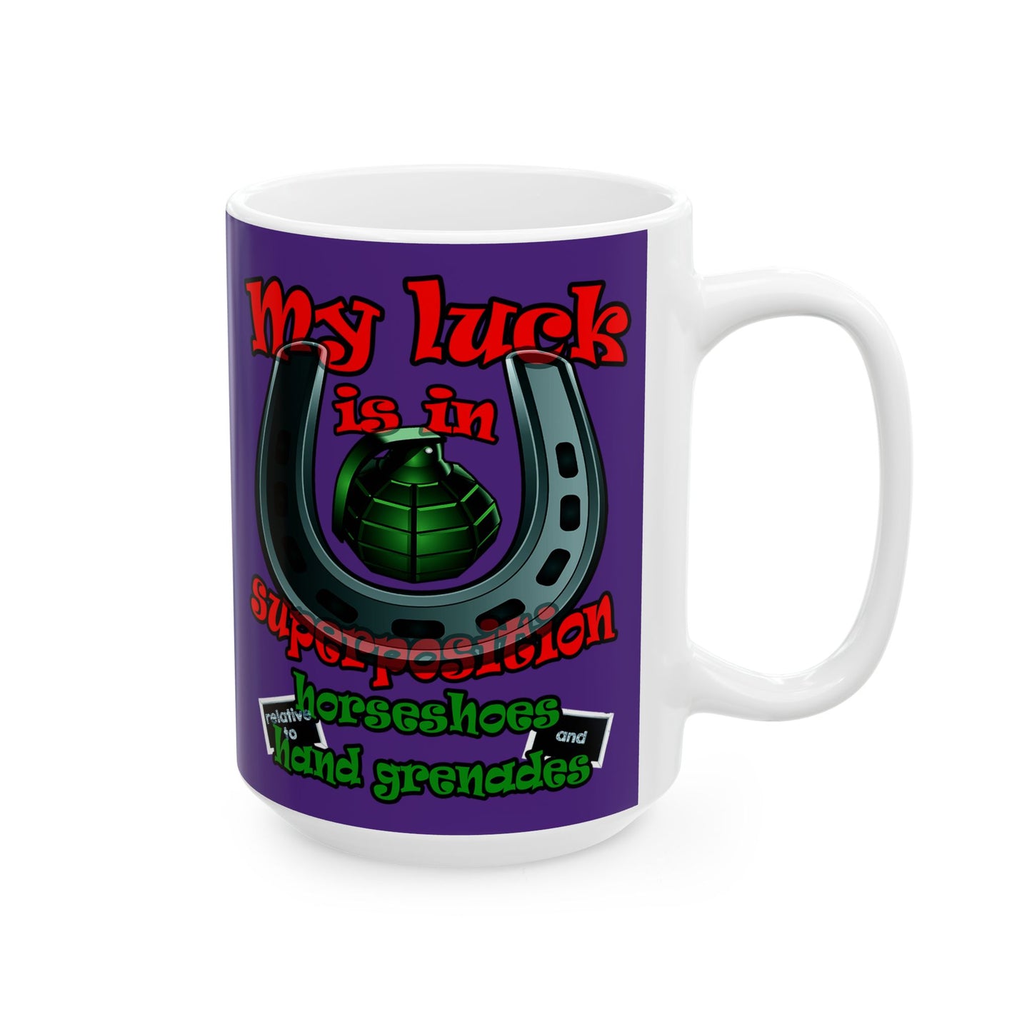 my luck - White Mug (purple)