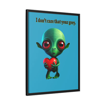I don't care that your grey - framed canvas art (turquoise)