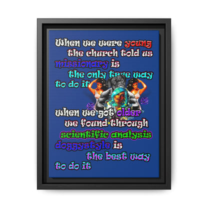 doggystyle - framed canvas art (dark blue)