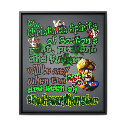 christmas spirits of boston - framed canvas art (grey-light grey)