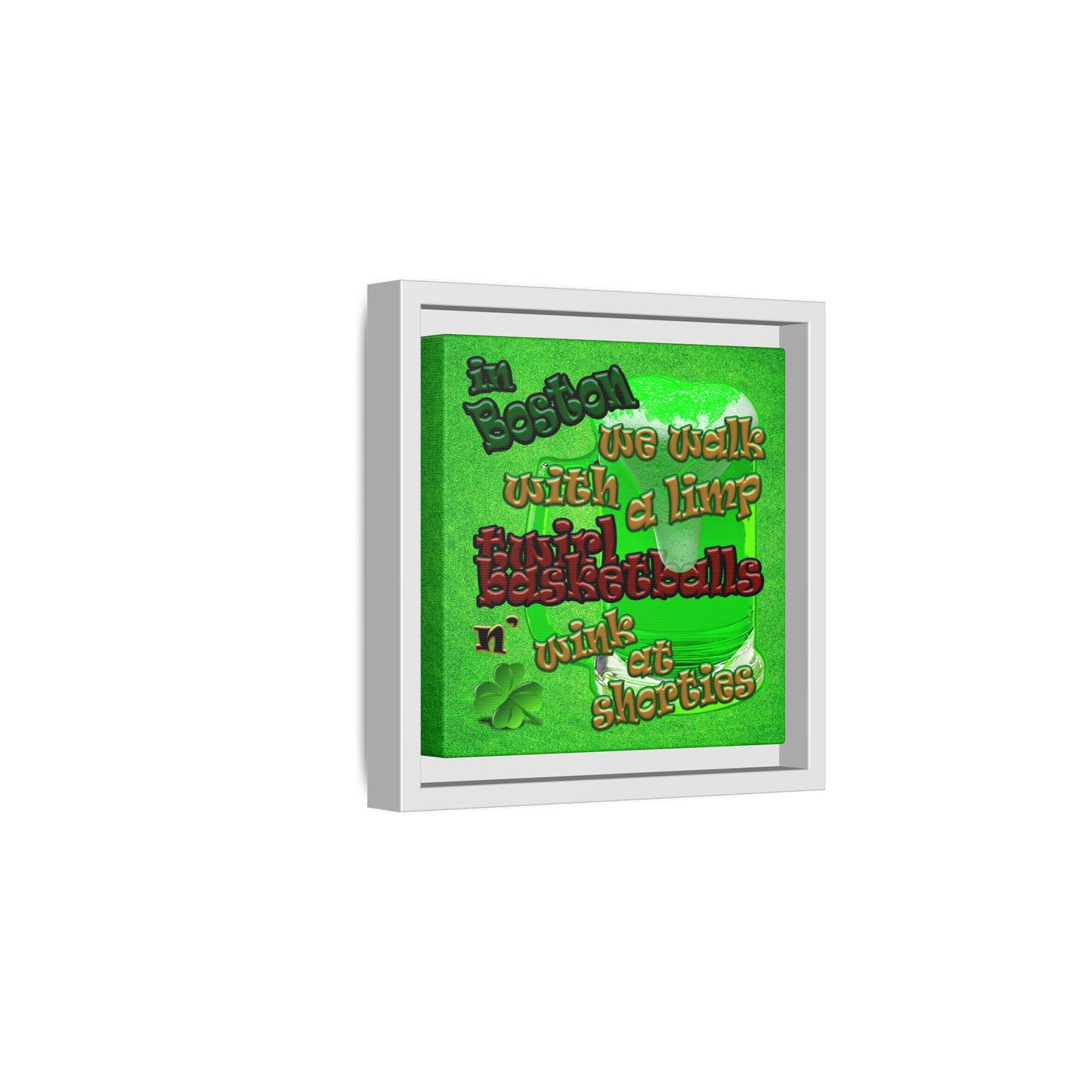 celtics logo - framed canvas art (green turf)